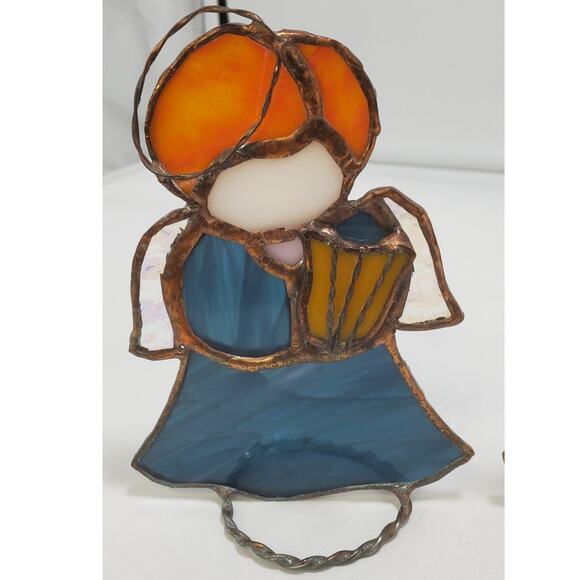 Vintage Stained Glass Angels, Set of 3 Free Standing 5.5"  PRE-OWNED - Picture 3 of 5